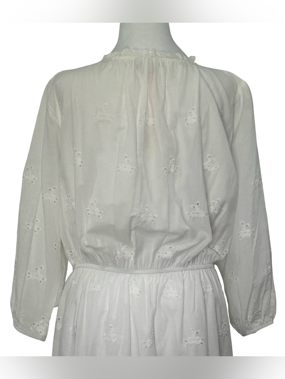 Knox Rose White Eyelet Embroidered Cotton Boho Peasant Dress XXL NWT Cottagecore - Picture 7 of 10